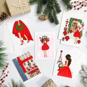 SET OF 10 Holiday Variety Pack 3 Christmas Cards Christmas Stationery, Holidays Greeting Cards Christmas Cards Set, Christmas Stationery Set
