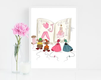 The Ball Dress, Cinderella Fashion Art, Cendrillon Art, Disney Princess Inspired Art, Princess Wall Decor, Cinderella Fashion Illustration