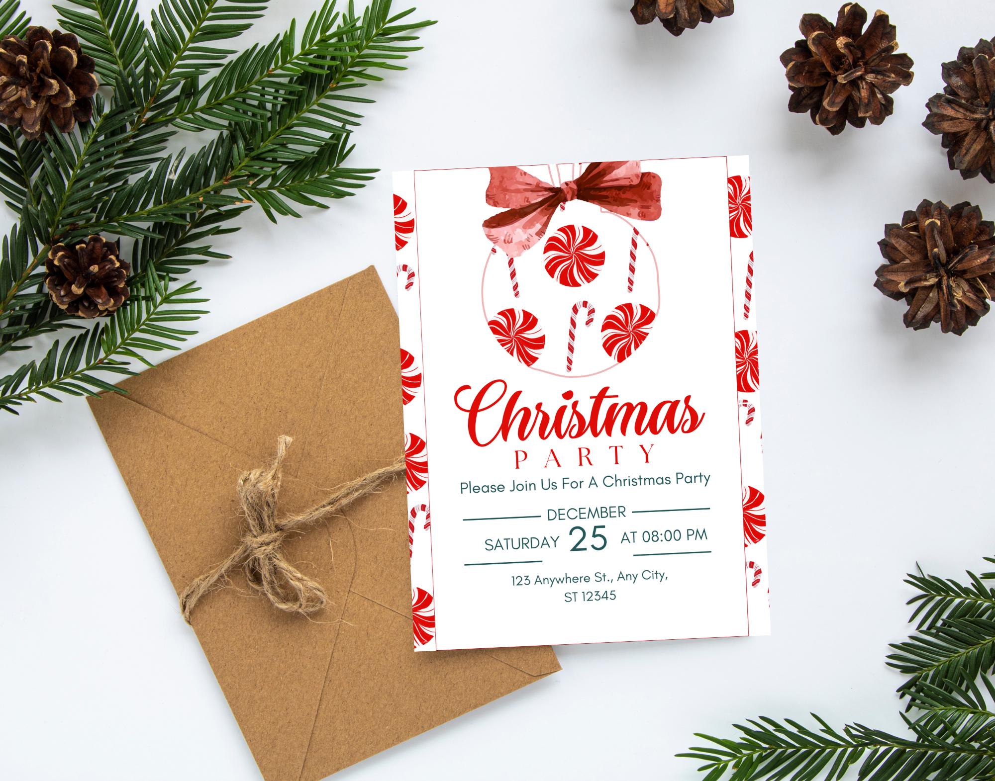 Candy Cane Invitations Christmas Evite Holidays Invitations Chrismas Eve invitations Xmas Party Invitation Xmas Party Invitations Xmas party