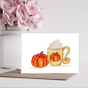 Abóbora Spice Latte Conjunto de cartões de outono Artigos de papelaria de outono Conjunto de cartões de ação de graças Conjunto de cartões de outono Conjunto de cartões de outono agradecidos