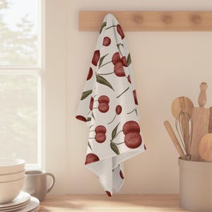 Cherries Microfiber Tea Towel Cherries Tea Towel Kitchen Cherry Towels Cherry Cherries Kitchen Towels Cherries Kitchen Decor Fruit Towels