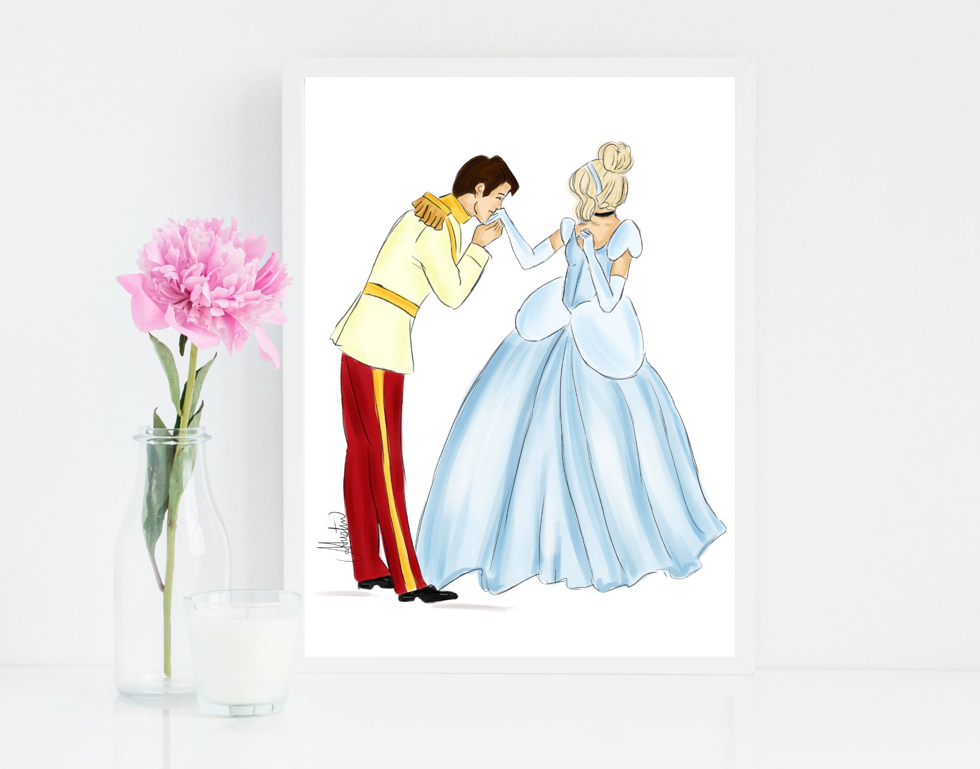 De bal, Assepoester Mode Kunst, Prins Charmante Kunst, Disney Prinses  Geïnspireerde Kunst, Prinses Wall Decor, Assepoester Mode Illustratie -  Etsy België, image size:2000x1571