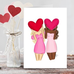 Gal Pals Karten Set Galentines Tageskarten, Valentinstag Grußkarten, Valentinstag Briefpapier, Galentine Karten Set, BFF Karten Galentine