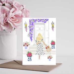 De lente deur wenskaart set paaskaarten set lente briefpapier set, lente wenskaarten pasen briefpapier set, pasen wenskaarten