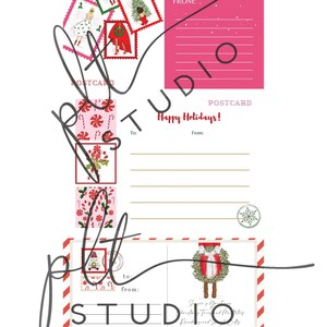 クリスマスポストカード5枚セット クリスマスポストカード ホリデーカード クララグリーティングカード PLTStudio クリスマスファッションイラスト クリスマスポストカード