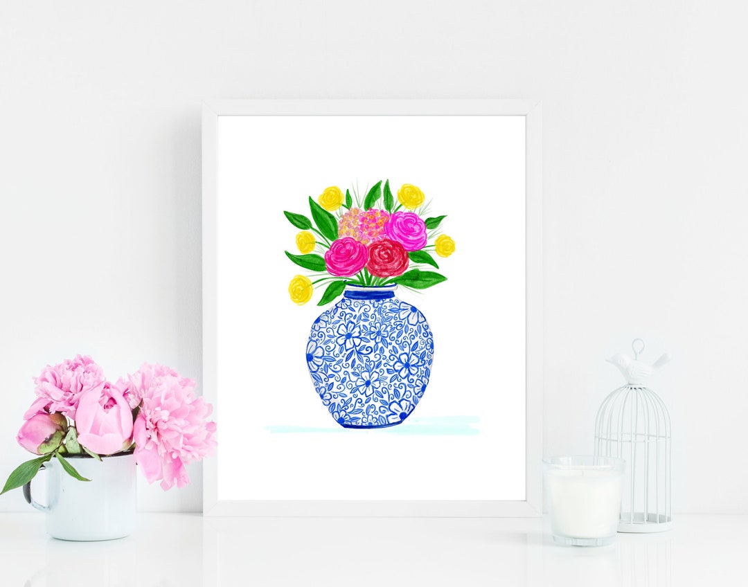 Blue Vase, Spring Flowers Illustration, Spring Pltstudio, Spring Wall ...