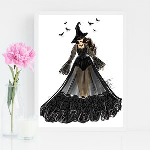 So Witchy, Halloween Art Print, Halloween Witch Art Print, Halloween Witch Art, Halloween Witch Illustration, Witches Fashion Illustration image 6