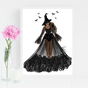 So Witchy, Halloween Art Print, Halloween Witch Art Print, Halloween Witch Art, Halloween Witch Illustration, Witches Fashion Illustration image 8