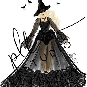 So Witchy, Halloween Art Print, Halloween Witch Art Print, Halloween Witch Art, Halloween Witch Illustration, Witches Fashion Illustration image 10