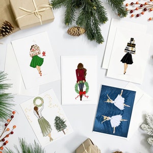 CONJUNTO DE 10 pacotes de variedades de feriados, 7 cartões de Natal, papelaria de Natal, cartões de felicitações de feriados, conjunto de cartões de Natal, conjunto de papelaria de Natal