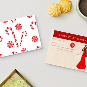 Kerstman-meisje ansichtkaarten Kerst ansichtkaarten Vakantiekaarten Feestdagen Wenskaarten PLTStudio Kerstmis Mode-illustratie Xmas ansichtkaarten