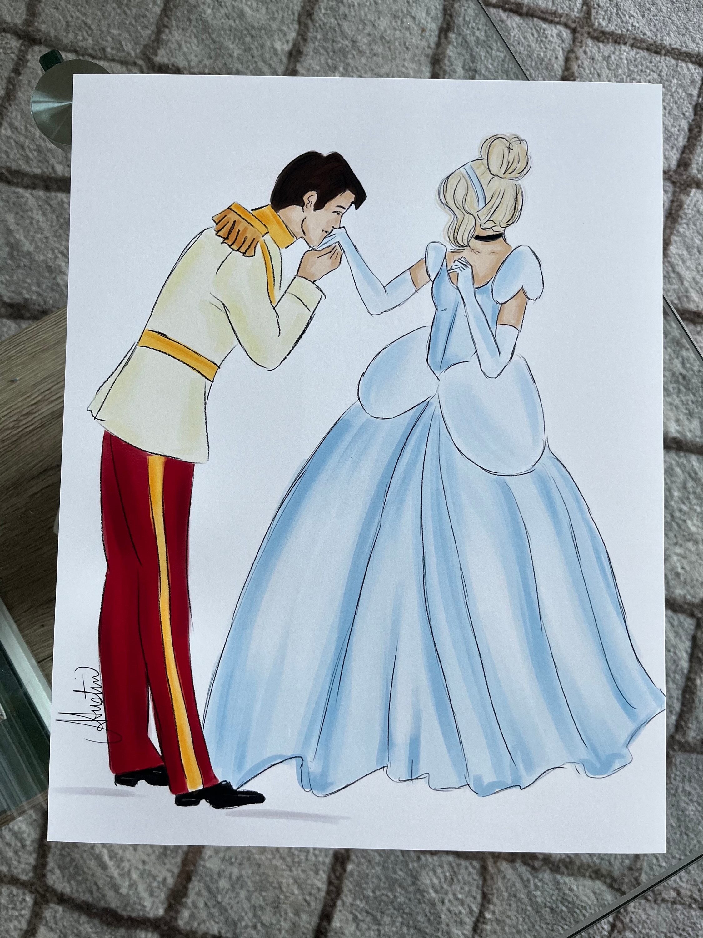 De bal, Assepoester Mode Kunst, Prins Charmante Kunst, Disney Prinses  Geïnspireerde Kunst, Prinses Wall Decor, Assepoester Mode Illustratie -  Etsy België, image size:2250x3000