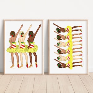 Lot de 2 - 8 x 10 photos pour Noël à New York Illustration de mode Illustration de mode Rockettes pour Noël Illustration de mode pour fusées de Noël