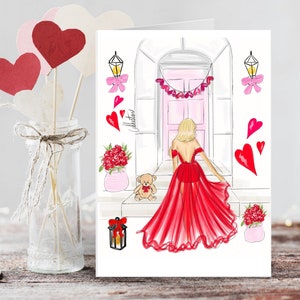 The Love Türkarten Set, Valentinstagskarten Set, Valentinstag Grußkarten Valentinstag Briefpapier, Galentin Karten Set BFF Karten