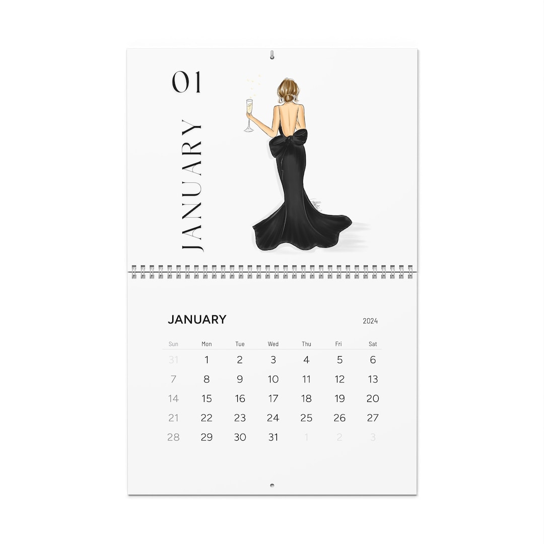 Unique Standard Wall Calendar 2024 Desk Calendar Fashion Illustrations