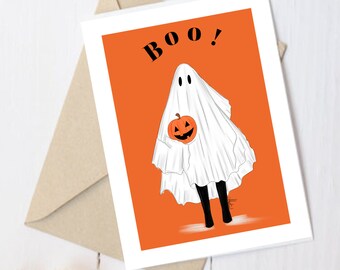 Boo Halloween Cards Boo Greeting Cards Ghost Halloween Card Fall Cards Spooky Season Cards Halloween Greeting Cards pltstudio Ghost Cards