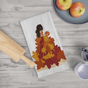 Fall Leaves Dress Tea Towel Fall Tea Towels Seasonal Decor Fall Kitchen Towel Fall Decorations Home Fall Decorations Autumn Fall Towels