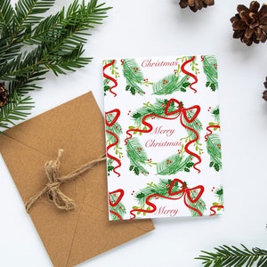 Merry Christmas mistletoe Cards Set Cards Christmas Stationery Holidays Greeting Cards Christmas Cards Set Christmas Stationery Set