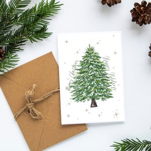 Evergreen Greetings Cards Set Christmas Greeting Cards Christmas Stationery Set Holidays Cards Sets Christmas Tree Christmas Cards Set Xmas