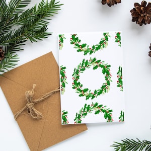 Holiday Wreaths Cards Set, Christmas Cards, Christmas Stationery, Holidays Greeting Cards, Christmas Cards Set, Christmas Stationery Set
