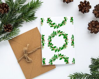 Holiday Wreaths Cards Set, Christmas Cards, Christmas Stationery, Holidays Greeting Cards, Christmas Cards Set, Christmas Stationery Set