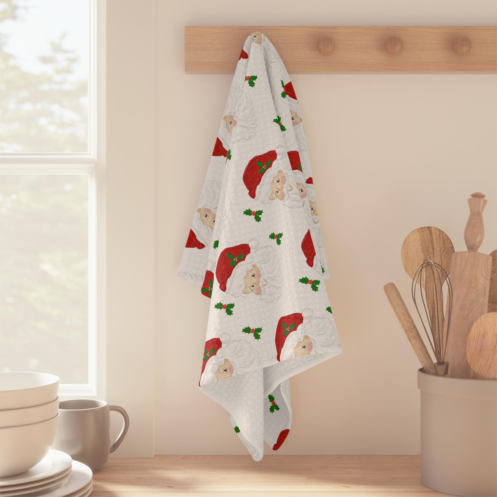 Kerst handdoeken, kerstman peperkoek boom & feestelijke