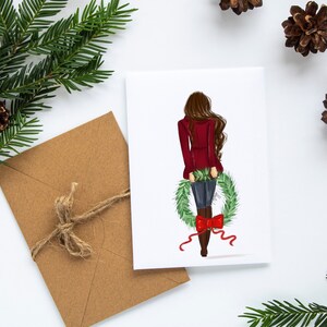 Un juego de tarjetas de corona Tarjetas de Navidad Holly and Ivy Stationery, Holidays Greeting Cards, Christmas Cards Set Christmas Stationery Set PLTStudio