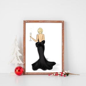 Impresión artística Celebrate NYE, impresión Happy New Year, decoración de pared para NYE, arte de pared festivo, ilustración de moda para NYE, arte de Año Nuevo PLTStudio, Nochevieja