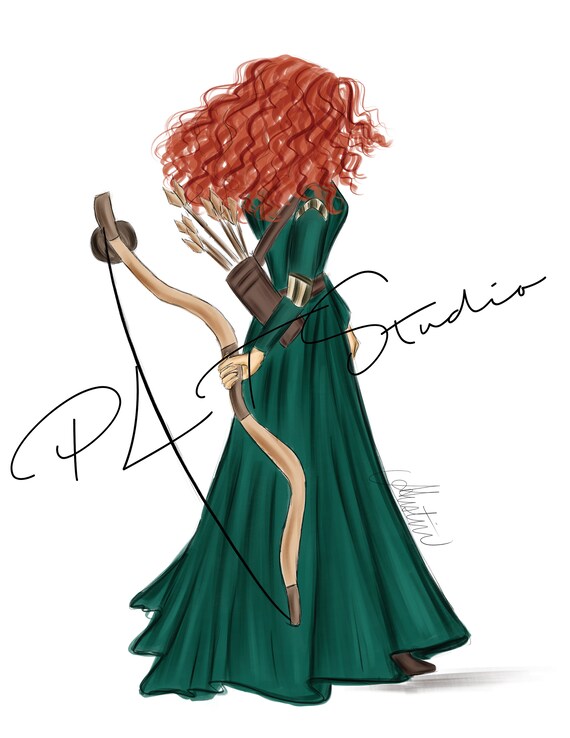The Archer, Merida Art Print, Disney Princess Inspired Art, Princess Wall  Decor, Merida Illustration, Merida Fashion Illustration, Brave Art - Etsy  New Zealand