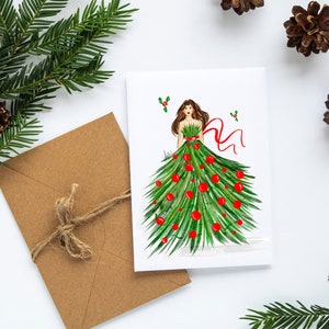 Juego de tarjetas con diseño de árbol de Navidad Tarjetas de árbol de Navidad Papelería navideña Tarjetas de felicitación navideñas Juego de tarjetas navideñas Navidad PLTStudio
