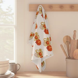 Pumpkin Spice Latte Tea Towel Fall Tea Towel Kitchen Pumpkin Towels PSL Fall Kitchen Towels Autumn Kitchen Decor Fall Pumpkin Towels Cozy