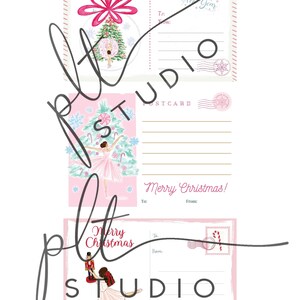 Conjunto de 5 cartões postais de quebra-nozes Cartões postais de Natal Cartões de férias Clara Cartões de felicitações PLTStudio Ilustração de moda de Natal Cartões postais de Natal