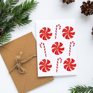 Candy cane & mints Cards Christmas Cards Christmas Stationery Holiday Cards Greeting Cards Christmas Cards Set Christmas Stationery Set PLTStudio