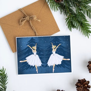 Cartões de fadas de ameixa de açúcar Conjunto de cartões de quebra-nozes Cartões de Natal rosa O quebra-nozes Papelaria Conjunto de cartões de feriados Cartão de quebra-nozes