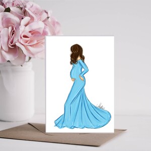 The Baby Bump Blue Greeting Card Set, Mother&#39;s Day Cards, Mother&#39;s Day Greeting Cards Baby shower Stationery Set, Baby shower Greeting Cards