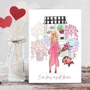 Blumen Karten Set Valentinstag Karten Set Galentiner Geschenke Galentiner Karten Set BFF Karten Ich kann mich kaufen Blumen Karten PLTStudio BFF Geschenk