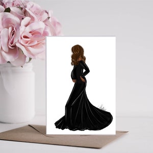 The Baby Bump Black Greeting Card Set, Mother&#39;s Day Cards, Mother&#39;s Day Greeting Cards Baby shower Stationery Set Baby shower Greeting Cards