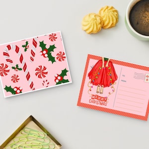 Postales navideñas Postales navideñas Tarjetas navideñas Tarjetas de felicitación navideñas PLTStudio Navidad Ilustración de moda Tarjetas navideñas Postales