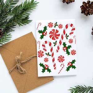 Holiday Candy Cards Christmas Cards Christmas Stationery Holidays Greeting Cards Christmas Cards Set Christmas Stationery Set PLTStudio xmas