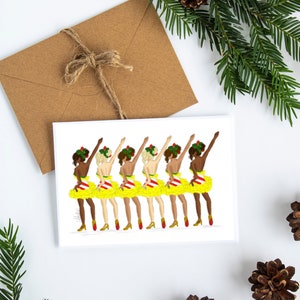 Juego de tarjetas de la alineación de Rockettes, juego de tarjetas navideñas, juego de papelería navideña, tarjetas de felicitación navideñas, juego de tarjetas navideñas, Navidad en Nueva York