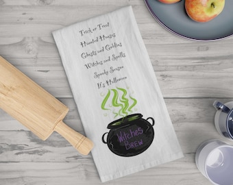 It's Halloween Haunted Party Tea Towel Spooky kitchen decor Autumn towels Seasonal decor Halloween decorations Halloween party decor Fall