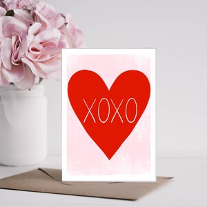 XOXO Hartkaarten Sets Valentijnsdag Kaarten Sets Valentijnsdag Wenskaarten Valentijnsdag Briefpapier Valentijnsdag Harten Kunst Print