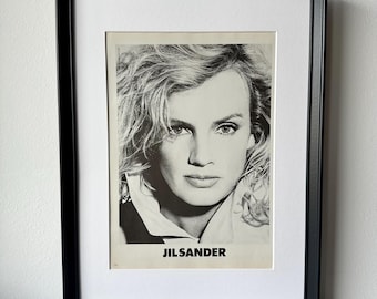 Anuncio auténtico de Jil Sander para Vogue. Impresión de moda de los años 80. Página original de la revista.