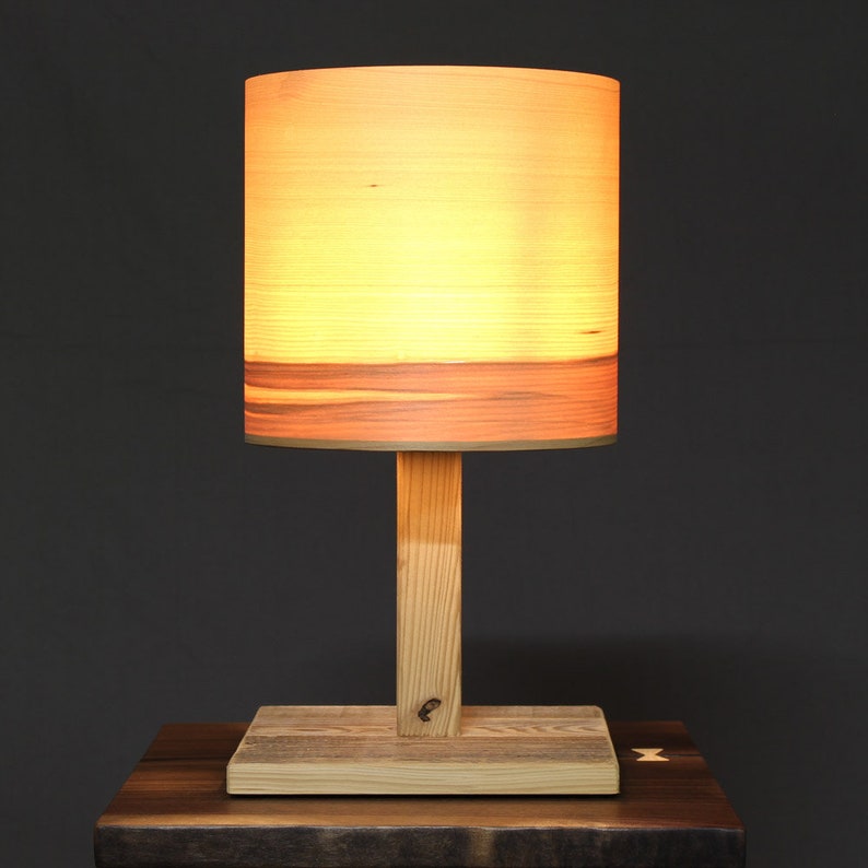 Wooden Table Lampwarm Wood Real Wood Lamp Shade Desk Lamp Etsy
