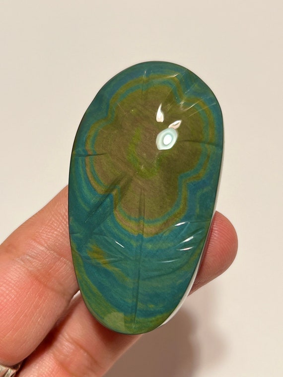 フラワーオブシディアン Flower Obsidian, Mexican Rainbow Obsidian, Flower Shape, AAA Grade