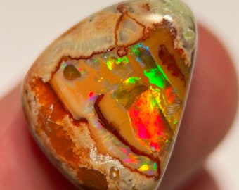 Flashy Rainbow Colors, Super Rarest Opal, Cantera Opal, AAA Grade Quality Collection, 16x15x6 mm 09.10 carats.