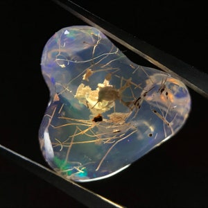 SOLD Ecosystem under the Sea, Landscape Water Opal, Rutile Needles + Rarest Inclusions, AAA Grade Quality Collection,15x12x10 mm 07.50 ct.
