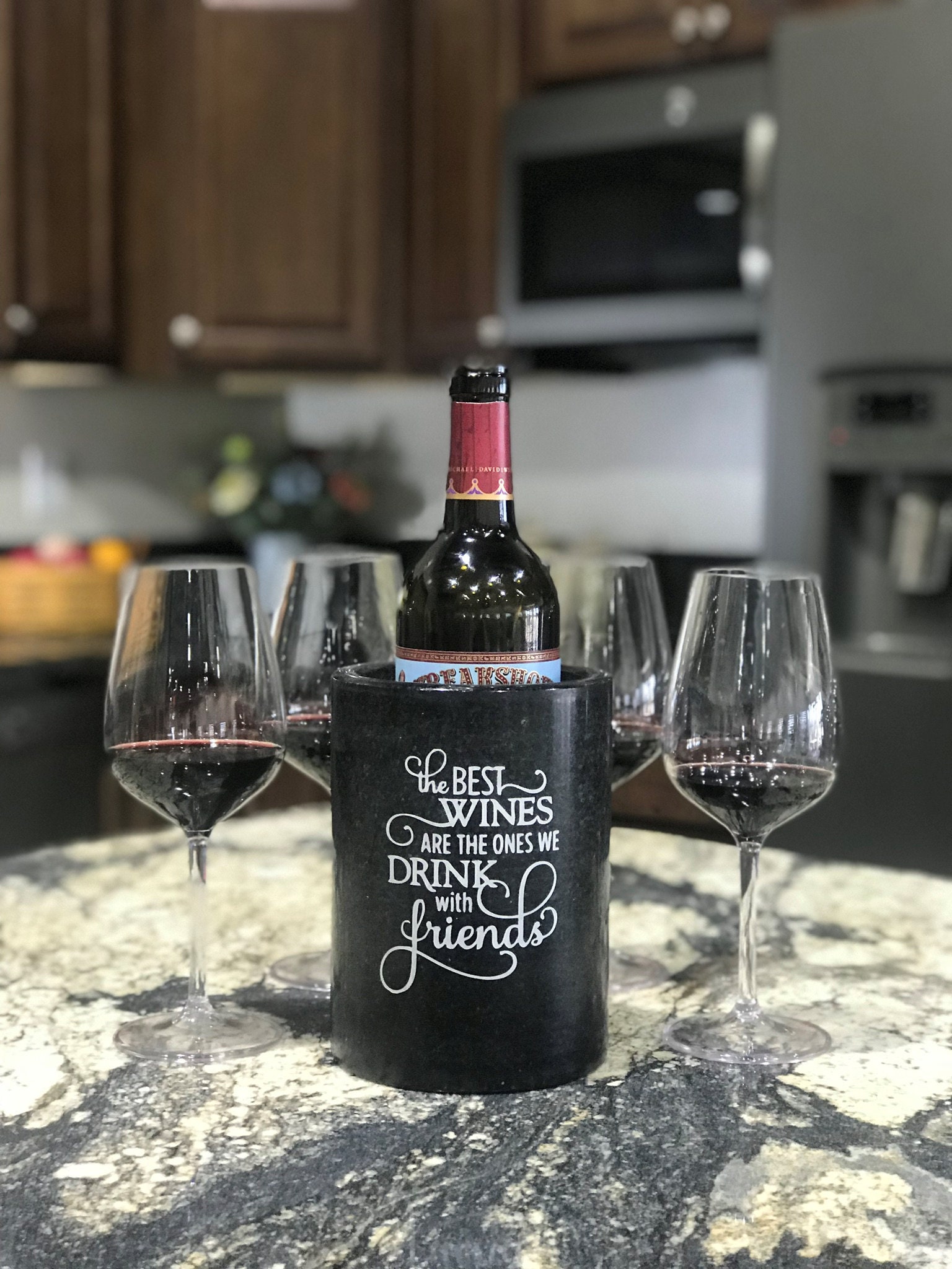 Black Granite Wine Chiller The Best Wines are the Ones Etsy