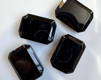 AAA+ Black Onyx Gemstone, Flat Rectangle, Jewelry Making (5-30 MM)