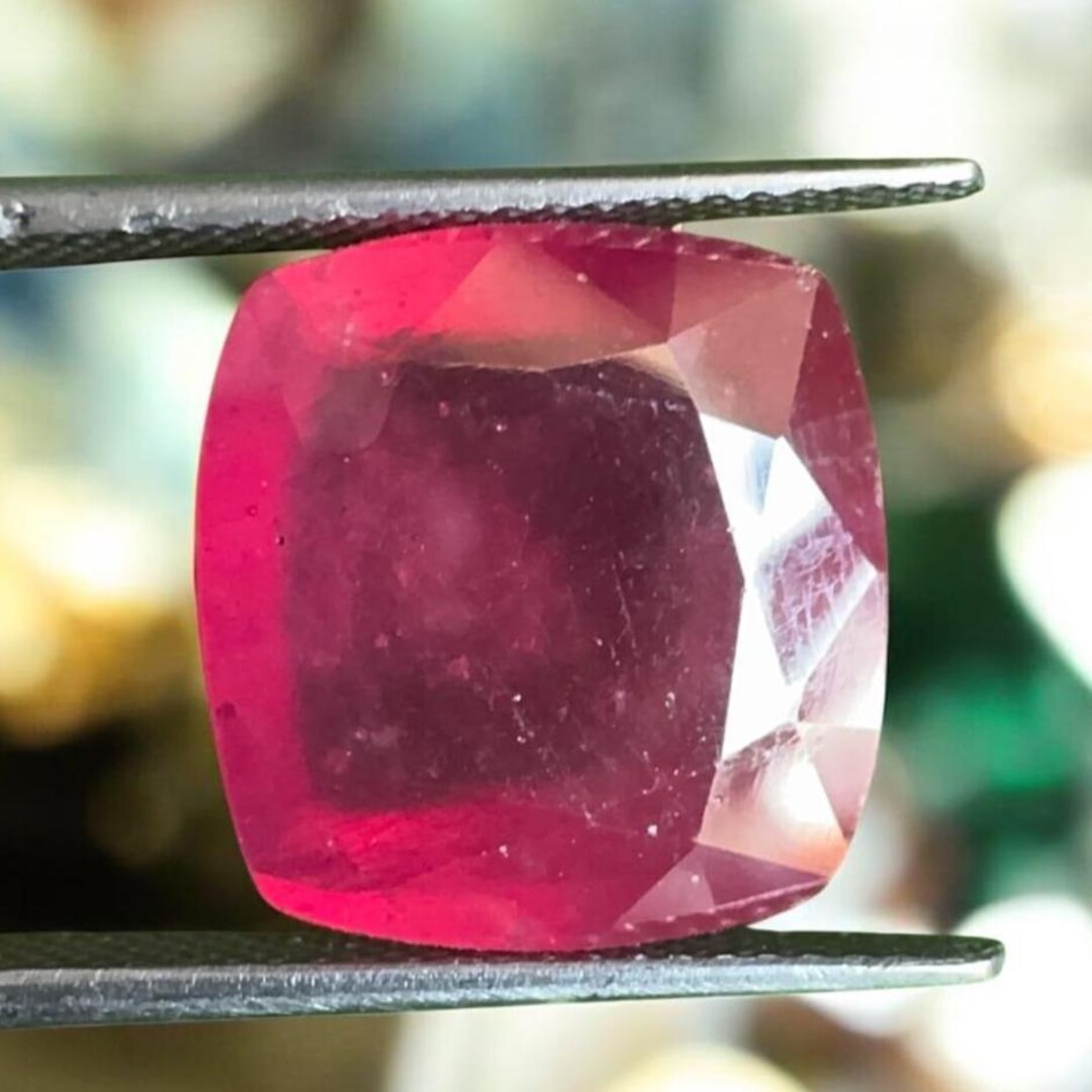Faceted Cushion Cut Glass Filled Ruby Gemstone (6mm to 15mm) - Etsy